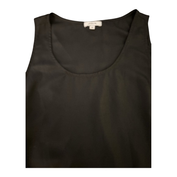 MAETTE top, black, size medium, 5" fringe trim along hem, scoop neckline - Picture 7 of 7